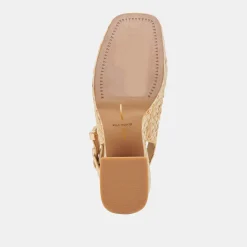 FLORES HEELS NATURAL RAFFIA
