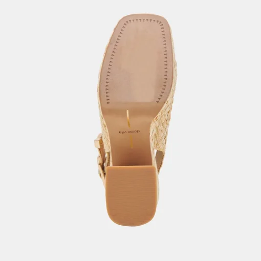 FLORES HEELS NATURAL RAFFIA