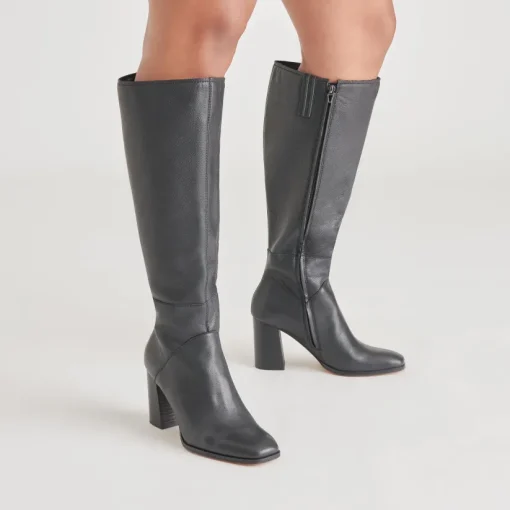 FYNN WIDE CALF BOOTS ONYX LEATHER