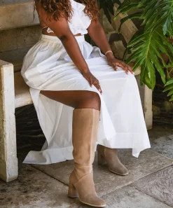 FYNN WIDE CALF BOOTS TRUFFLE SUEDE