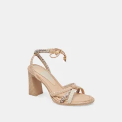 GAZELE HEELS IVORY MULTI LEATHER