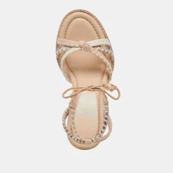 GAZELE HEELS IVORY MULTI LEATHER