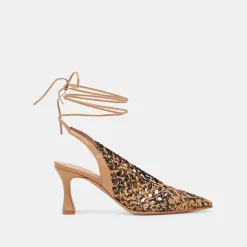 GESICA HEELS BLACK NATURAL WOVEN