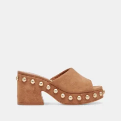 GLORI HEELS PECAN SUEDE