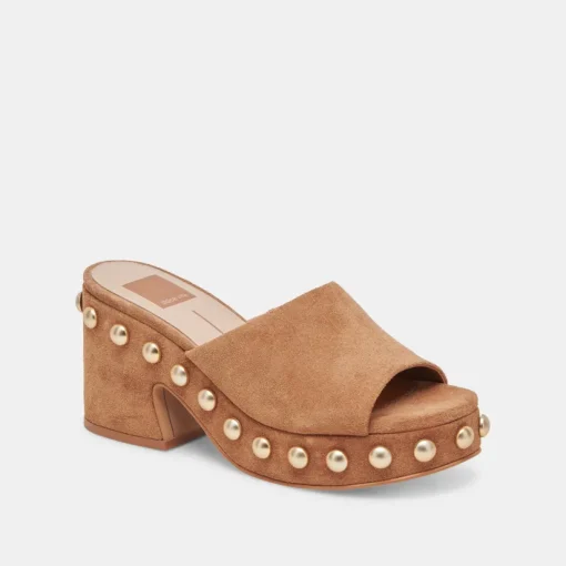 GLORI HEELS PECAN SUEDE