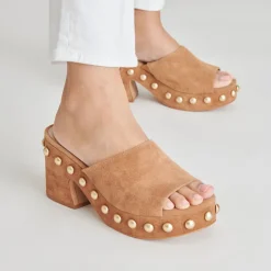 GLORI HEELS PECAN SUEDE