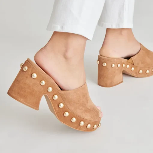 GLORI HEELS PECAN SUEDE