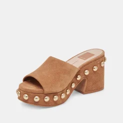 GLORI HEELS PECAN SUEDE