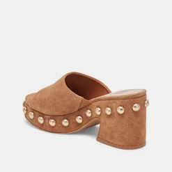 GLORI HEELS PECAN SUEDE