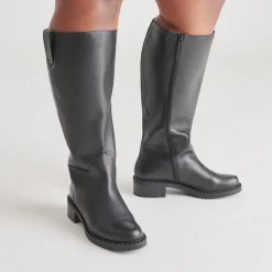 GLORY H2O EXTRA WIDE CALF BOOTS BLACK LEATHER