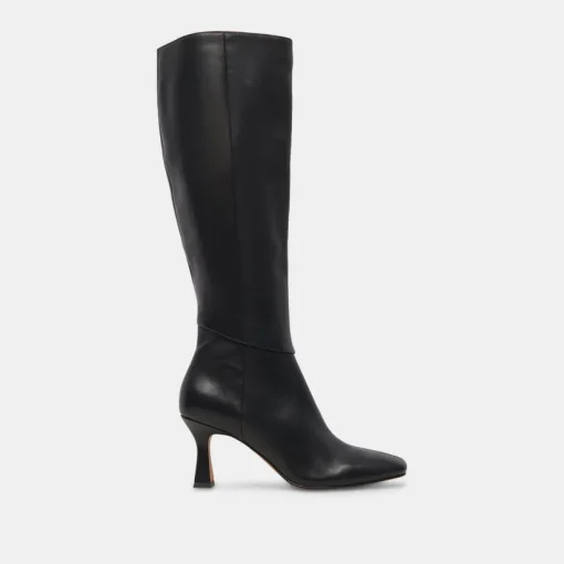 GYRA EXTRA WIDE CALF BOOTS BLACK LEATHER
