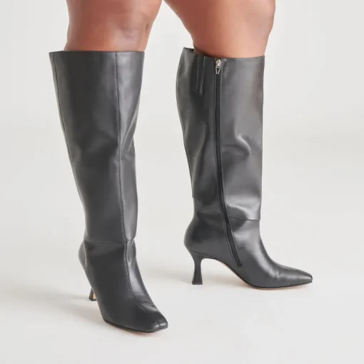 GYRA EXTRA WIDE CALF BOOTS BLACK LEATHER
