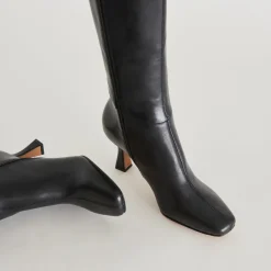 GYRA EXTRA WIDE CALF BOOTS BLACK LEATHER