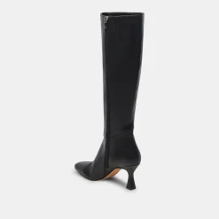GYRA EXTRA WIDE CALF BOOTS BLACK LEATHER