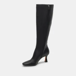 GYRA EXTRA WIDE CALF BOOTS BLACK LEATHER