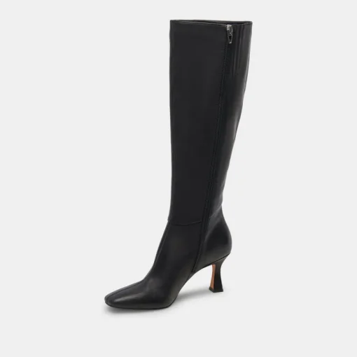 GYRA EXTRA WIDE CALF BOOTS BLACK LEATHER