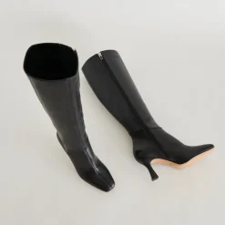 GYRA EXTRA WIDE CALF BOOTS BLACK LEATHER