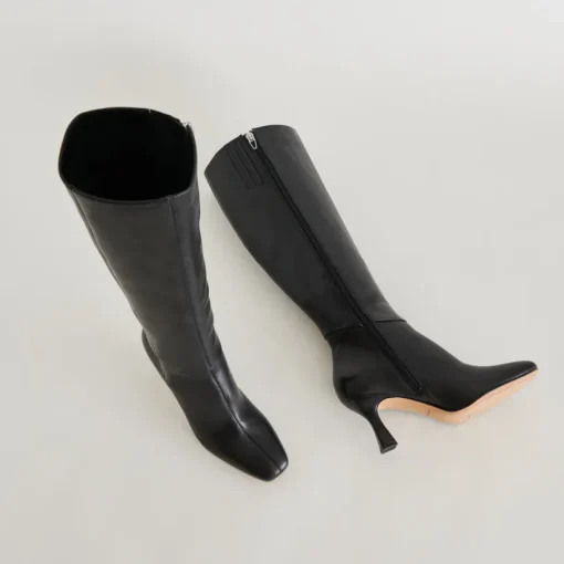 GYRA EXTRA WIDE CALF BOOTS BLACK LEATHER