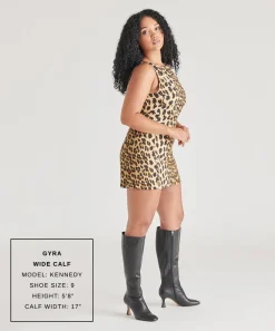 GYRA WIDE CALF BOOTS BLACK LEATHER