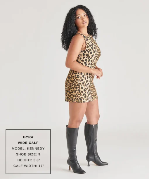GYRA WIDE CALF BOOTS BLACK LEATHER