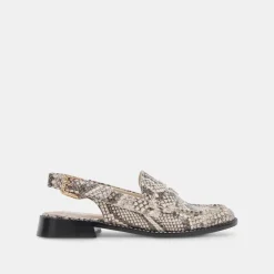 HARDI LOAFERS BLACK WHITE EMBOSSED SNAKE