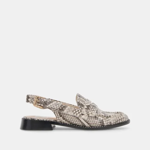 HARDI LOAFERS BLACK WHITE EMBOSSED SNAKE