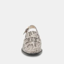 HARDI LOAFERS BLACK WHITE EMBOSSED SNAKE
