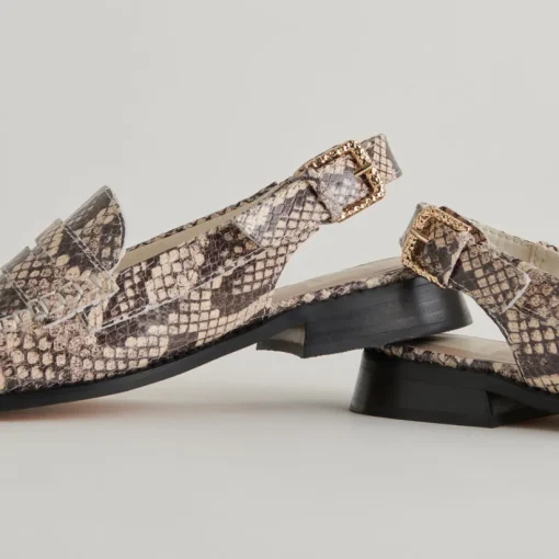 HARDI LOAFERS BLACK WHITE EMBOSSED SNAKE