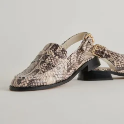 HARDI LOAFERS BLACK WHITE EMBOSSED SNAKE