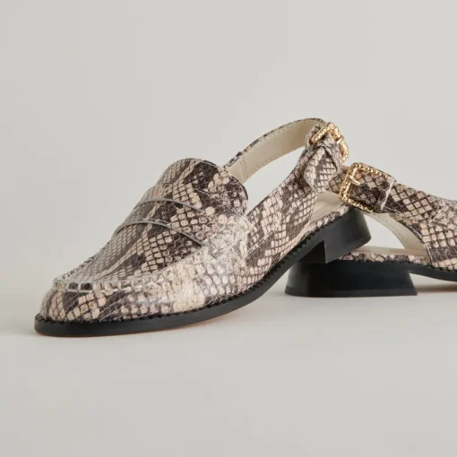 HARDI LOAFERS BLACK WHITE EMBOSSED SNAKE
