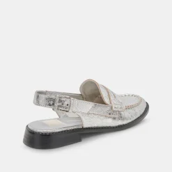 HARDI LOAFERS SILVER CRACKLED LEATHER
