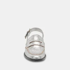 HARDI LOAFERS SILVER CRACKLED LEATHER