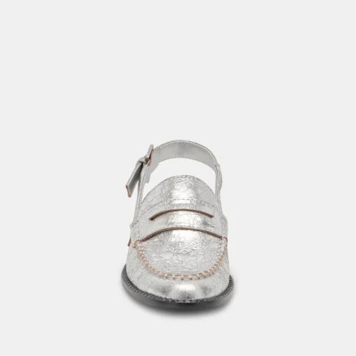 HARDI LOAFERS SILVER CRACKLED LEATHER