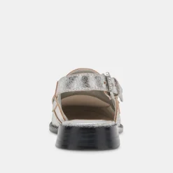 HARDI LOAFERS SILVER CRACKLED LEATHER