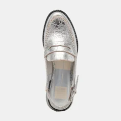HARDI LOAFERS SILVER CRACKLED LEATHER