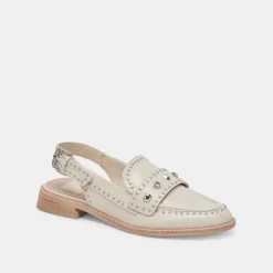 HARDI STUD LOAFERS IVORY CRINKLE PATENT