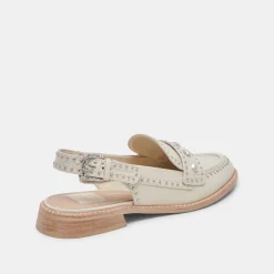 HARDI STUD LOAFERS IVORY CRINKLE PATENT
