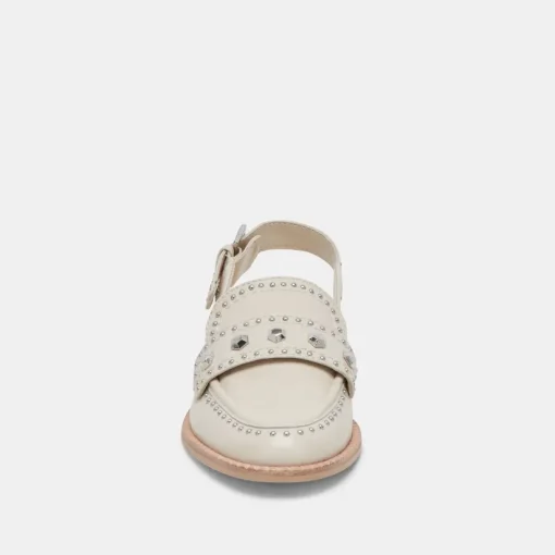 HARDI STUD LOAFERS IVORY CRINKLE PATENT