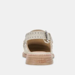 HARDI STUD LOAFERS IVORY CRINKLE PATENT