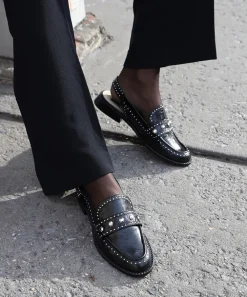 HARDI STUD LOAFERS MIDNIGHT CRINKLE PATENT