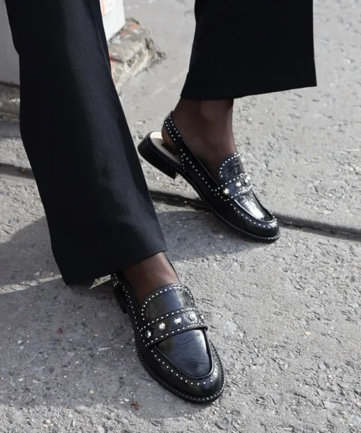 HARDI STUD LOAFERS MIDNIGHT CRINKLE PATENT