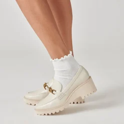 HARLEN LOAFERS IVORY CRINKLE PATENT