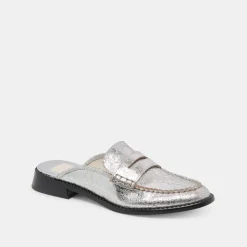 HAVAN LOAFERS SILVER DISTRESSED LEATHER