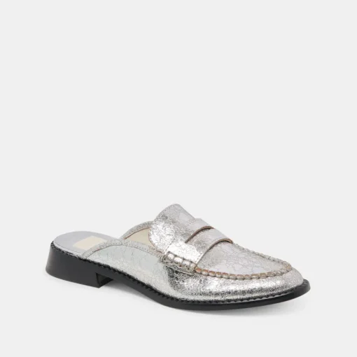 HAVAN LOAFERS SILVER DISTRESSED LEATHER