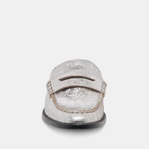 HAVAN LOAFERS SILVER DISTRESSED LEATHER