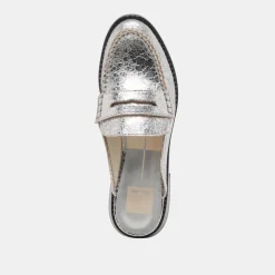 HAVAN LOAFERS SILVER DISTRESSED LEATHER
