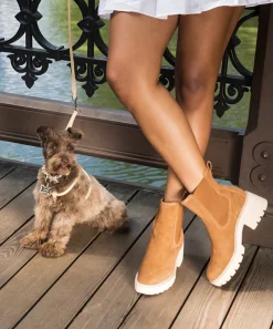 HAWK H20 WIDE BOOTIES DK BROWN SUEDE