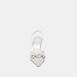 HAYLEE HEELS SILVER DISTRESSED LEATHER