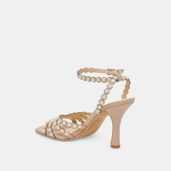 HELLEN PEARL HEELS LT BLUSH LEATHER