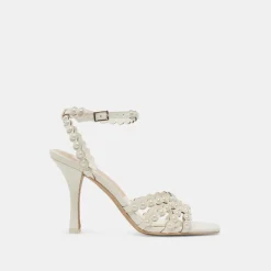 HELLEN PEARL HEELS WHITE LEATHER